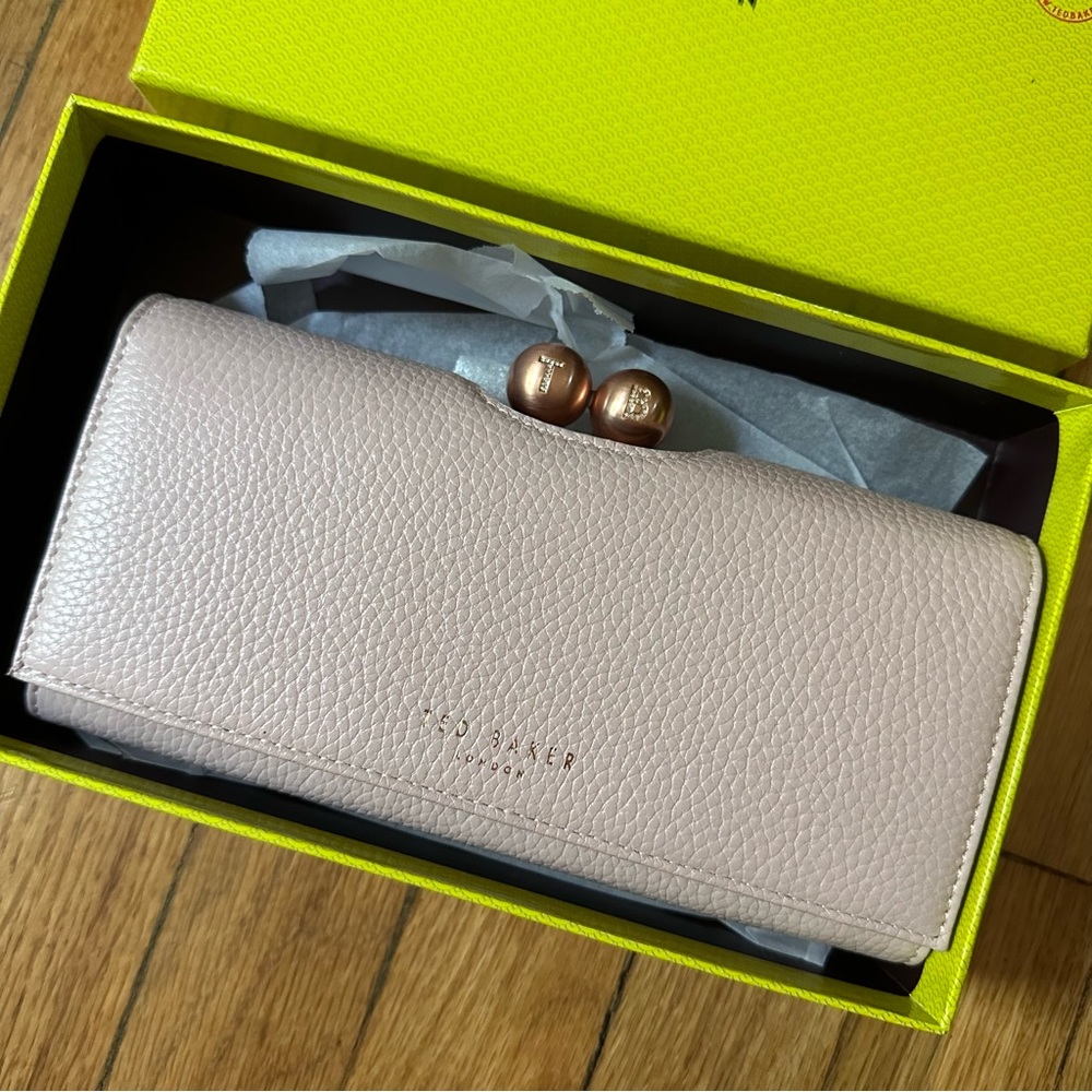 Ted Baker London Pink & Rose Gold Leather Wallet/Clutch